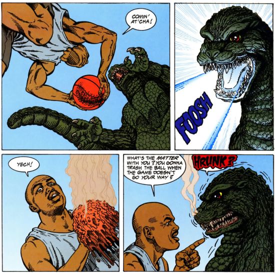 Charles Barkley vs Godzilla