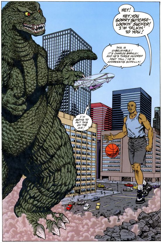 Charles Barkley vs Godzilla