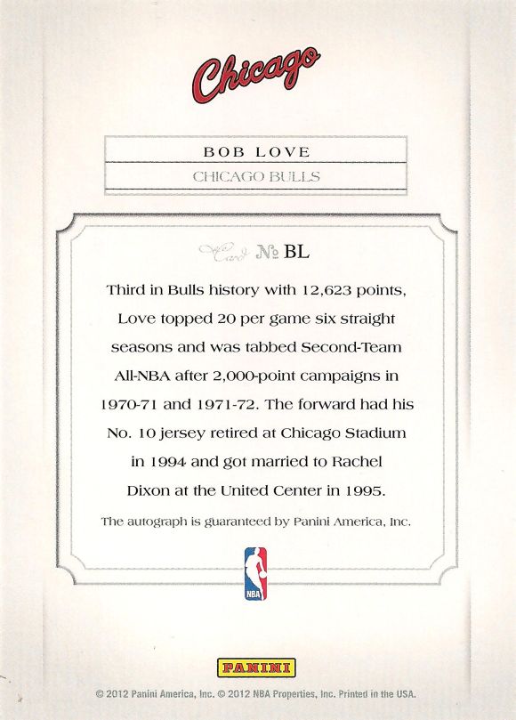 Bob Love Elusive Ink back Bob Love Elusive Ink back