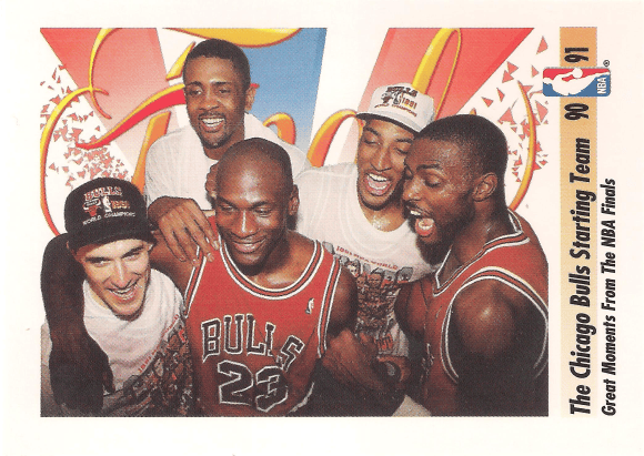 Michael Jordan, John Paxson, Bill Cartwright, Scottie Pippen, Horace Grant
